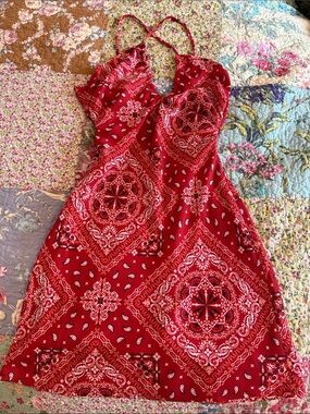 Jagger & Stone Red Bandana Print Sleeveless Summer Dress